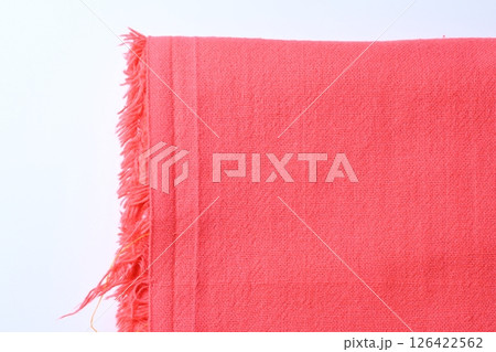 red fabric textile on white background, object for fashion cloth design 126422562
