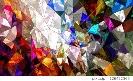 《AI画像》カラフルな幾何学模様の背景素材 126422569