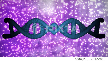 DNA strand and binary coding, scientific data processing image DNA strand and binary coding, scientific data processing image 126422858