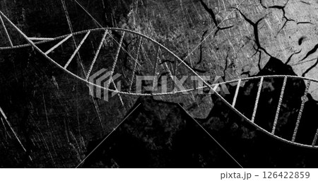 DNA strand image over dark, textured background 126422859