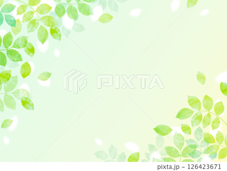 新緑の葉が舞う爽やかなイラスト素材 新緑の葉が舞う爽やかなイラスト素材 126423671