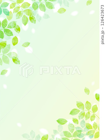 新緑の葉が舞う爽やかなイラスト素材 126423673