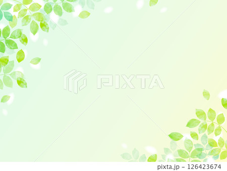 新緑の葉が舞う爽やかなイラスト素材 新緑の葉が舞う爽やかなイラスト素材 126423674