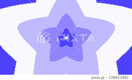 8bitレトロゲーム風、可愛い星形の壁紙イラスト（青色） 126423892