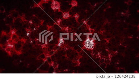 Image of glowing molecules moving on dark background 126424139