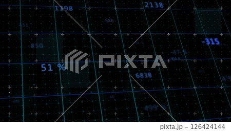 Image of digital data processing over black background 126424144
