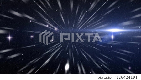 Image of light spots and trails on black background 126424191