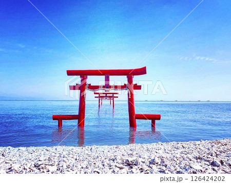 海の中の赤い鳥居 海の中の赤い鳥居 126424202