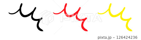 驚きや発見の漫符アイコン 黒 赤 黄色 126424236