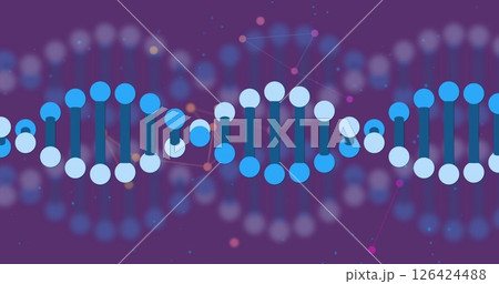 Image of dna strand over network of connections Image of dna strand over network of connections 126424488