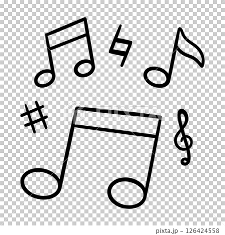 Vector illustration of simple hand-drawn music notes Vector illustration of simple hand-drawn music notes 126424558