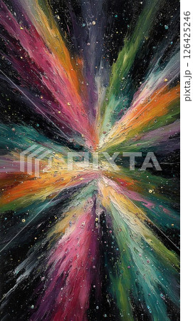 Abstract Cosmic Burst with Vibrant Colors 126425246