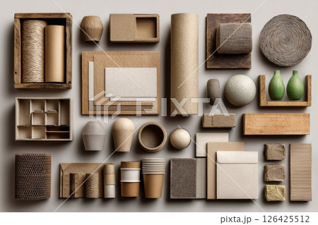 Collection of Sustainable Eco-Friendly Packaging Materials Collection of Sustainable Eco-Friendly Packaging Materials 126425512