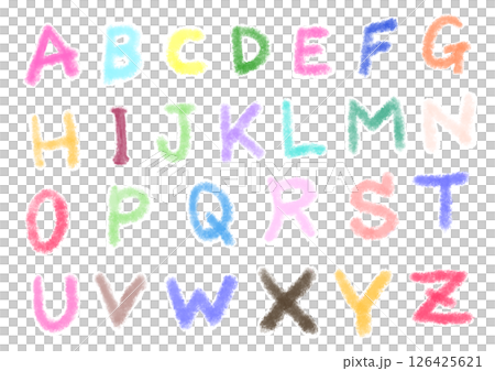 Colorful children's hand-drawn alphabet Colorful children's hand-drawn alphabet 126425621