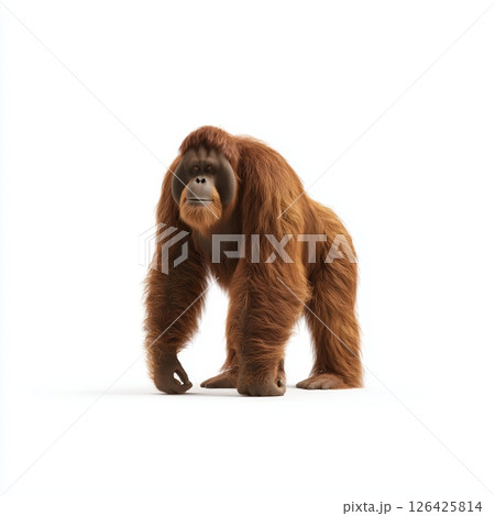 Majestic Orangutan on White Background 126425814