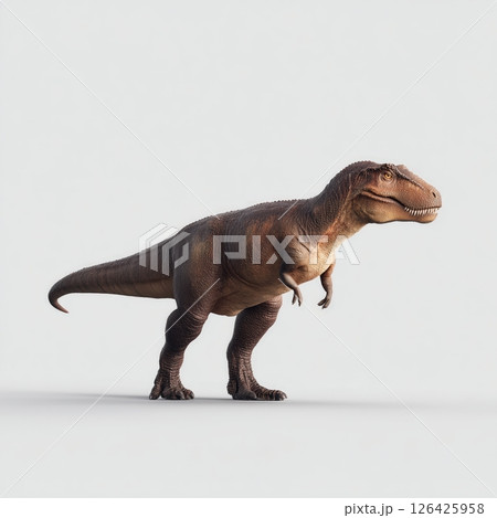 Tyrannosaurus Rex Profile View on White Background 126425958