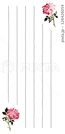 牡丹バラの一筆箋素材 126426054