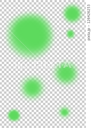 緑色の水玉模様　円丸ふんわり春のイメージの背景素材イラスト　ぼかしグラデーション 126426253
