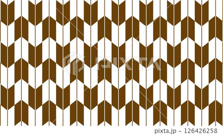 和柄シンプル背景イラスト　矢絣文様パターン着物柄　茶色コーヒーブラウン 126426258