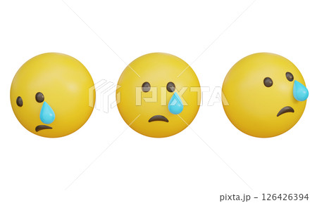 crying face with tears emoji emoticon 3D Icon 126426394