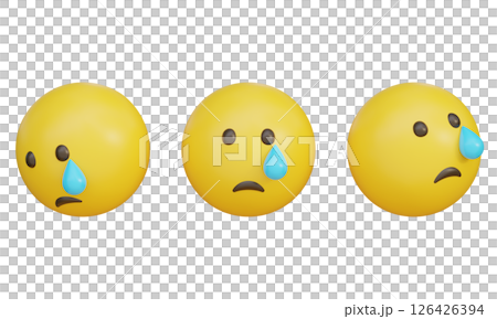 crying face with tears emoji emoticon 3D Icon 126426394