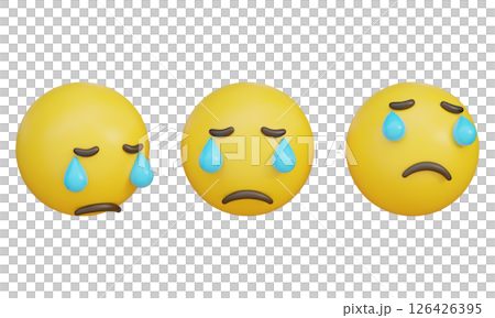 crying face with tears emoji emoticon 3D Icon 126426395