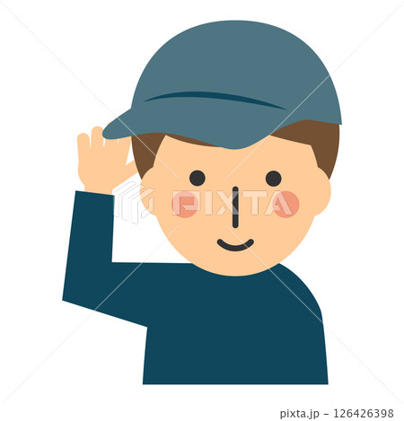 帽子をかぶって笑顔の男性のイラスト 126426398