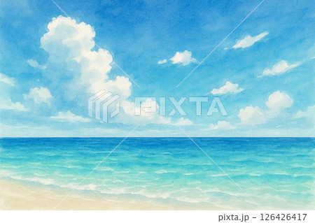 青空　海　砂浜 126426417
