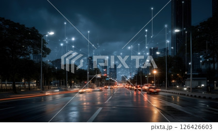 Urban Highway at Night Urban Highway at Night 126426603