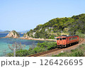 コバルトブルーと新緑に囲まれて快走するタラコ 126426695