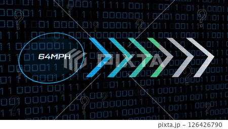 Image of internet speed, arrows and binary coding 126426790