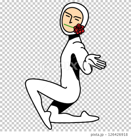 A person kneeling in white tights 126426918