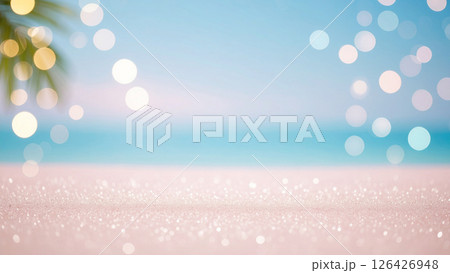 キラキラな光と砂浜が広がるビーチの風景 126426948