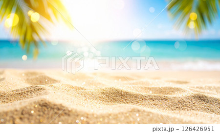 キラキラな光と砂浜が広がるビーチの風景 キラキラな光と砂浜が広がるビーチの風景 126426951