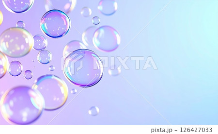 《AI画像》シャボン玉が舞う背景素材 126427033