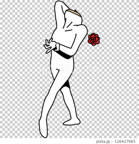 A person in white tights posing 126427065