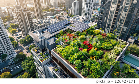 Futuristic hanging garden city 126427171
