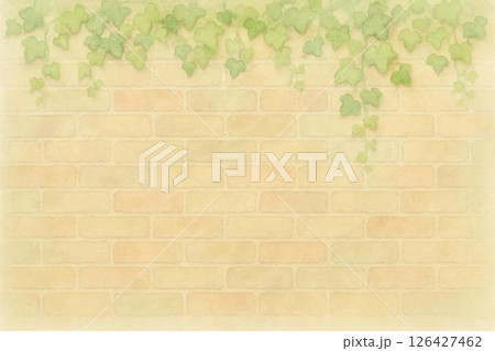 煉瓦壁・蔦・水彩画 126427462