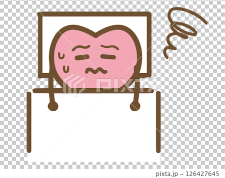 布団の中で困るメンタルのイラスト 126427645