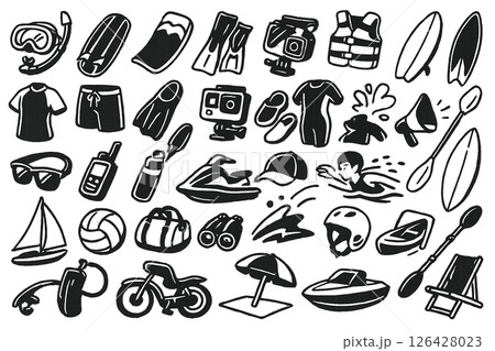 海遊び満喫！マリンスポーツアイコン 126428023