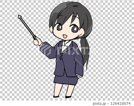 Woman in a suit Pointing stick Woman in a suit Pointing stick 126428074