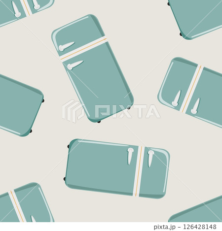 Seamless pattern with retro refrigerators on light background Seamless pattern with retro refrigerators on light background 126428148
