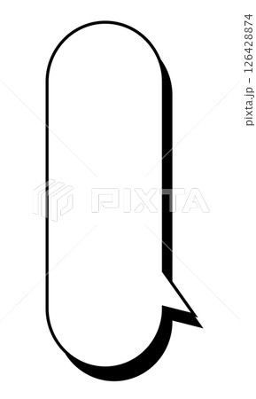 シンプルフキダシ　縦長丸みあり 126428874