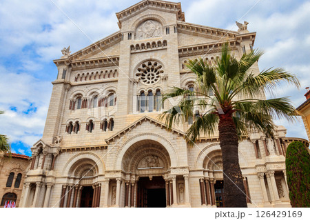 Facade of Saint Nicholas Cathedral in Monaco-Ville, Monaco Facade of Saint Nicholas Cathedral in Monaco-Ville, Monaco 126429169