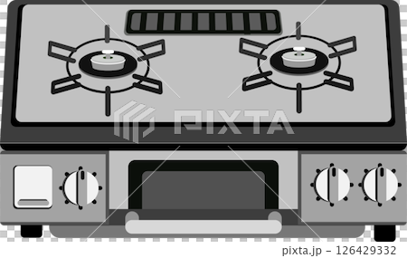 瓦斯爐、雙燃燒器廚房用具的插圖 瓦斯爐、雙燃燒器廚房用具的插圖 126429332