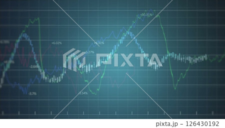 Image of diagrams and data processing over stock market 126430192