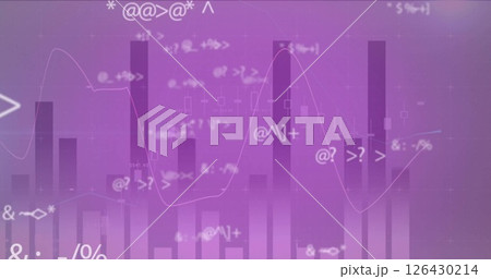 Image of data processing on purple background Image of data processing on purple background 126430214