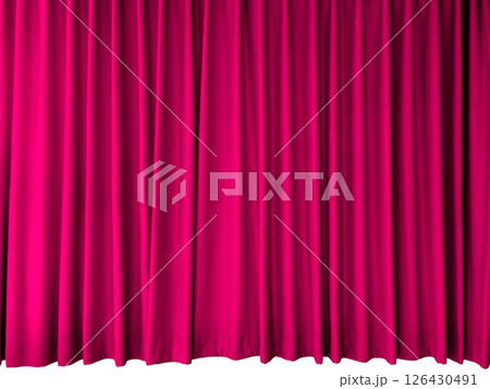 Pink curtains, interior decoration, background. 126430491