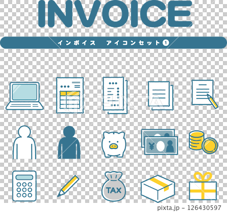 インボイス制度　アイコンセット① 126430597