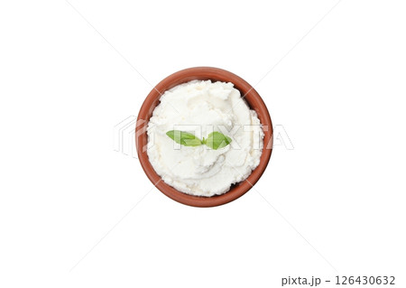 PNG,Ricotta in a bowl, isolated on white background PNG,Ricotta in a bowl, isolated on white background 126430632